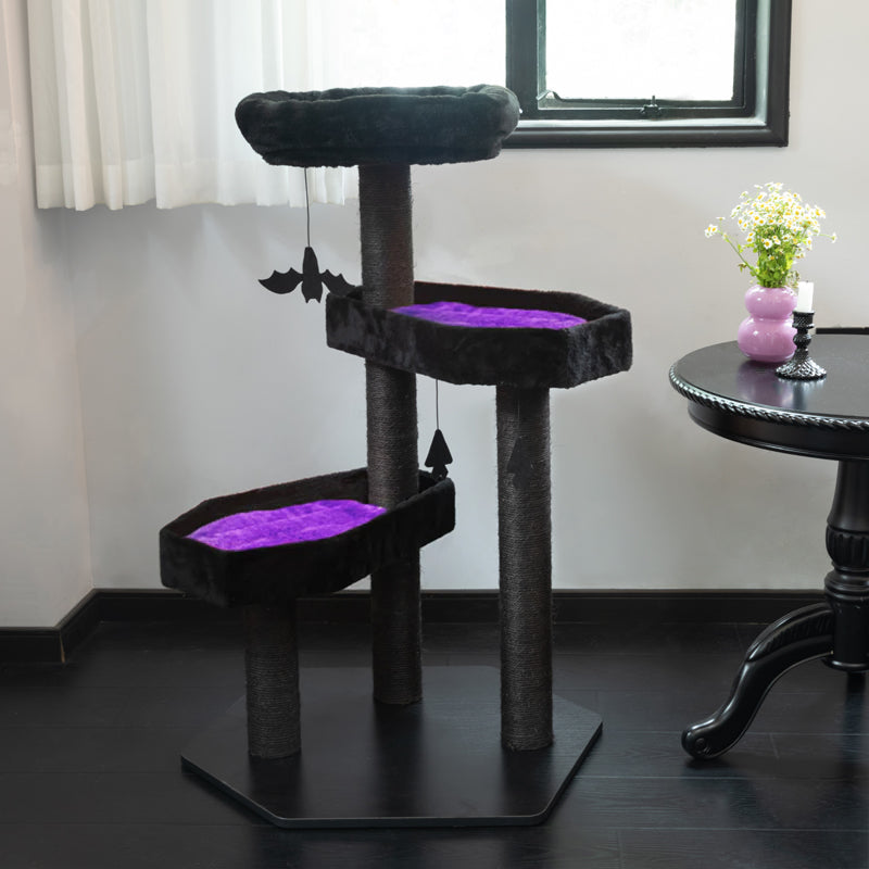 Gothic Style Cat Tree in dark violet color
